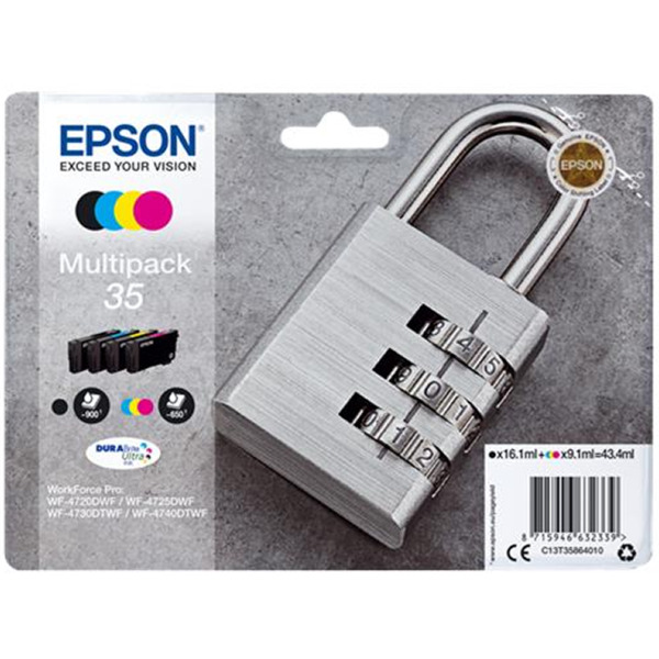 Epson T3586 (35) Pack de 4 Cartuchos de Tinta Originales - C13T35864010