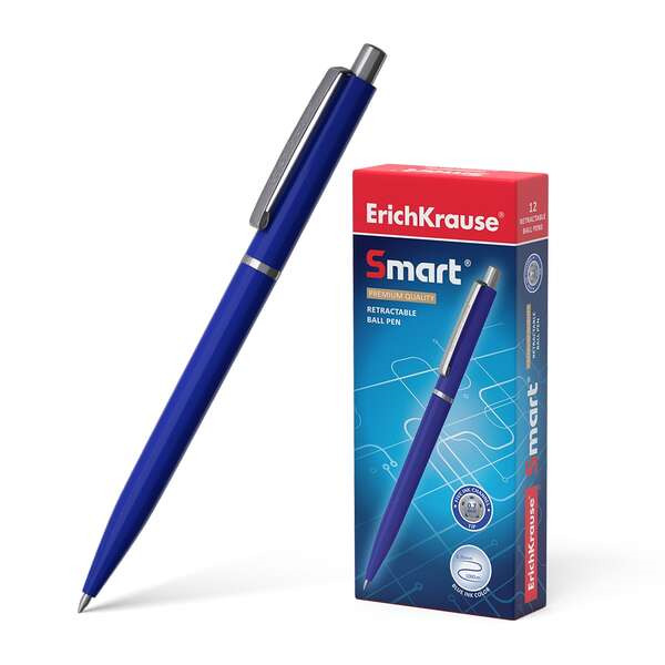 Erichkrause Boligrafo Automatico Smart - Recargable con Clip Metalico - Punta de 07mm - Tinta de Secado Rapido - Cuerpo Opaco y