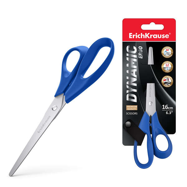 Erichkrause Dynamic Tijeras con Cuchillas de Acero Inoxidable 16cm - Afilado Doble Avanzado - Resistente a la Corrosion - Mangos
