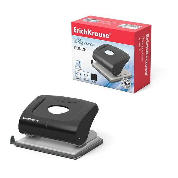 Erichkrause Elegance Perforadora de Papel - Perfora hasta 20 Hojas - Deposito de Residuos - Mecanismo de Acero - Garantia 2 AÃ±o