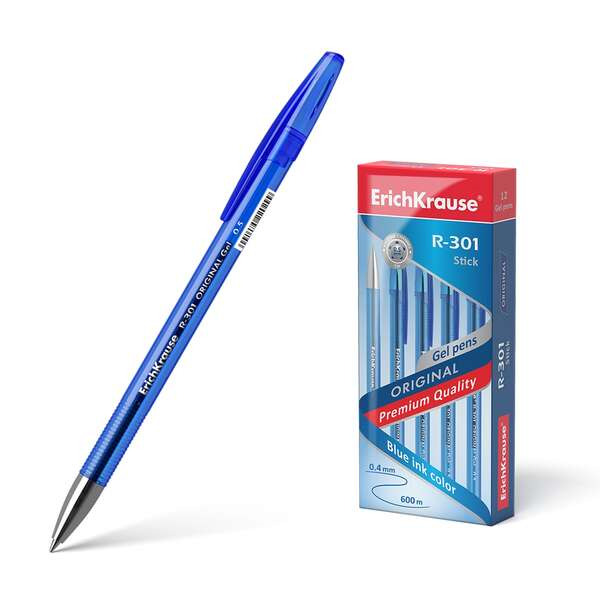 Erichkrause R-301 Original Boligrafo de Tinta de Gel - Punta 0.5mm - Trazo 0.4mm - Cuerpo Translucido Tintado - Grip Perfilado C