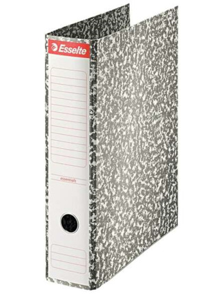 Esselte Archivador de Palanca - Carton - Formato Folio - Lomo 75mm - Capacidad para 500 Hojas - Color Gris Jaspeado