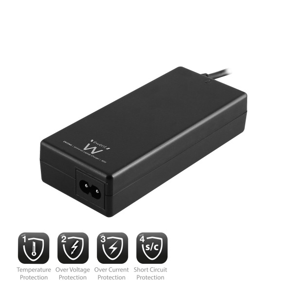 Ewent Cargador Universal Automatico para Portatil - Home 90W - 11 Puntas - Color Negro
