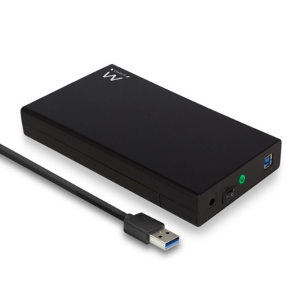 Ewent EW7056 Caja Externa para Disco Duro SATA de 3.5" -sin Tornillos - USB 3.2 - Cable 80cm - Color Negro