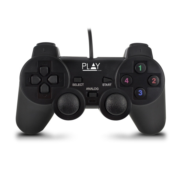Ewent Mando/Gamepad USB - 13 Botones - 2 Palancas Analogicas - D-Pad de 8 Vias - Cable de 1.5m - Color Negro