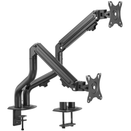 Ewent Soporte de Mesa Contrapeso Giratorio e Inclinable para Monitor/TV 16Kg - 2 Brazos - 17-32" - Color Negro