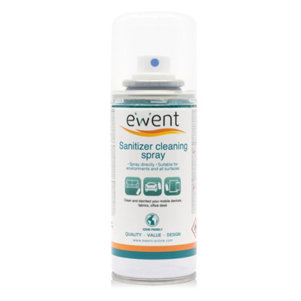 Ewent Spray Desinfectante para Superficies - 400ml - Formula con Detergente - Antiolores - Color Transparente