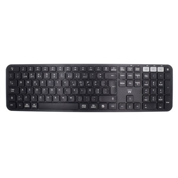 Ewent Teclado Inalambrico - Modo Ahorro de Energia - Disposicion Portuguesa QWERTY PT - Receptor USB-A 2.4Hz - 1x Bateria AAA (I