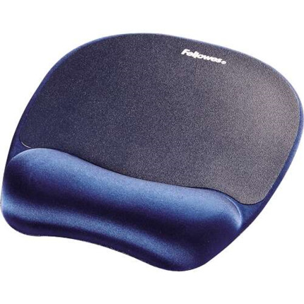 Fellowes Alfombrilla con ReposamuÃ±ecas Espuma Memory Foam - Confort Excepcional - Color Zafiro