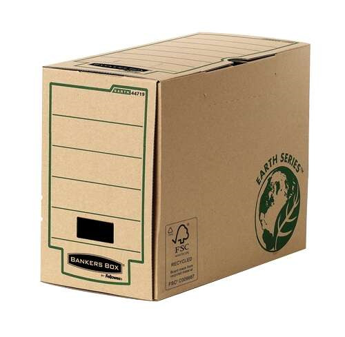 Fellowes Bankers Box Earth Caja de Archivo Definitivo Folio 150mm - Montaje Manual - Carton Reciclado Certificacion FSC - Color