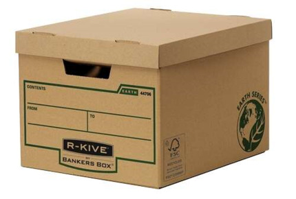 Fellowes Bankers Box Earth Gran Contenedor de Archivos - Montaje Manual - Carton Reciclado Certificacion FSC - Color Marron
