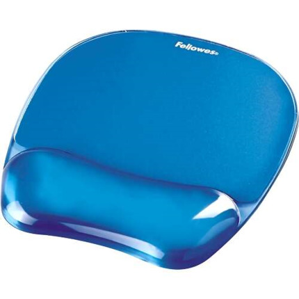 Fellowes Crystal Alfombrilla con ReposamuÃ±ecas de Gel - Resistente a las Manchas - 20x23cm - Color Azul