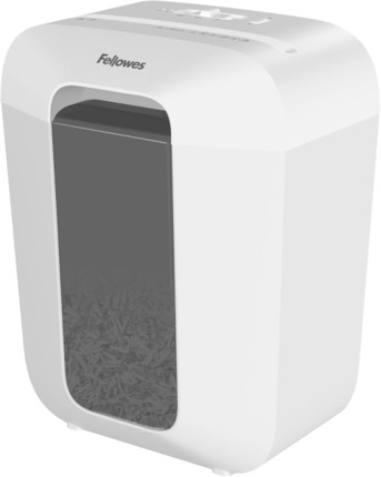 Fellowes LX50 Destructora de Papel Manual Corte en Particulas P-4 - Destruye hasta 9 Hojas a la Vez - Capacidad de la Papelera 17L - Color Blanco