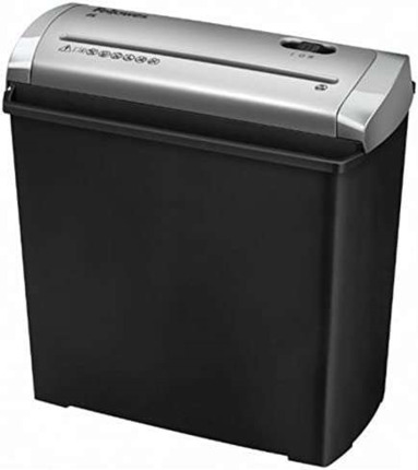 Fellowes Trito 2S Destructora de Papel Manual Corte en Tiras - Destruye hasta 5 Hojas - 11 Litros - Color Negro/Gris