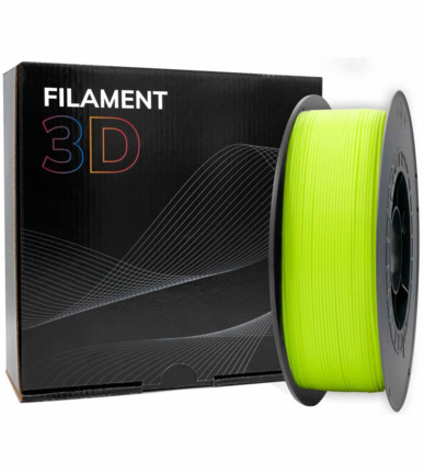 Filamento 3D PLA - Diametro 1.75mm - Bobina 1kg - Color Amarillo Fluorescente