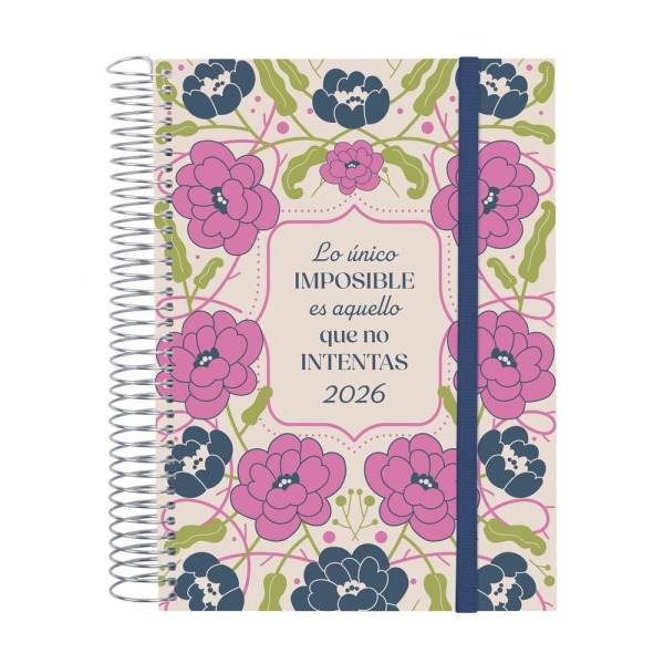 Finocam Design Collection Agenda de Espiral - Anual 2026 - Tapa Ligera - Formato E10 - 172x29x212mm - 1 Dia por Pagina - Tematic