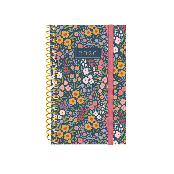 Finocam Design Collection Agenda de Espiral - Anual 2026 - Tapa Ligera - Formato E3 - 85x14x127mm - Semana Vista Horizontal - Te