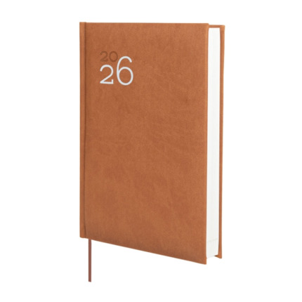 Finocam Dynamic Milano Agenda Profesional - Anual 2026 - Tapa Dura Acolchada - Formato Y10 - 143x29x210mm - 1 Dia por Pagina - Color Marron