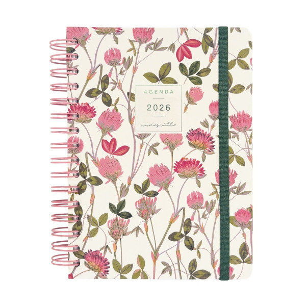 Finocam Moniquilla Agenda de Espiral - Anual 2026 - Planificador - Cierre de Goma - Formato E10 - 155X212mm - 1 Dia por Pagina -