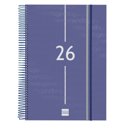 Finocam Year Agenda de Espiral - Anual 2026 - Tapa Ligera - Formato E40 - 230x29x297mm - 1 Dia por Pagina - Color Azul