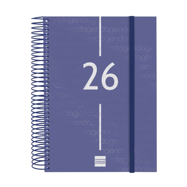 Finocam Year Agenda de Espiral - Tapa Ligera - Formato E10 - 175x29x212mm - 1 Dia por Pagina - Color Azul