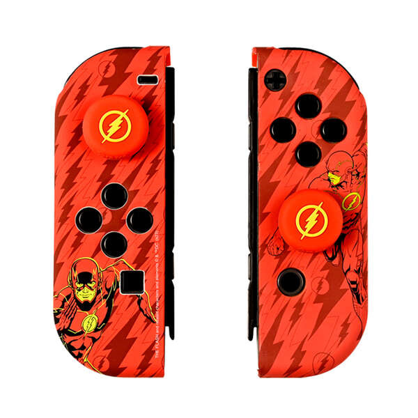 FR-TEC Combo Pack Carcasa Dura y Grips The Flash para Nintendo Switch - Caja de 16 Juegos - Diseño Unico y Agarre Mejorado - Co