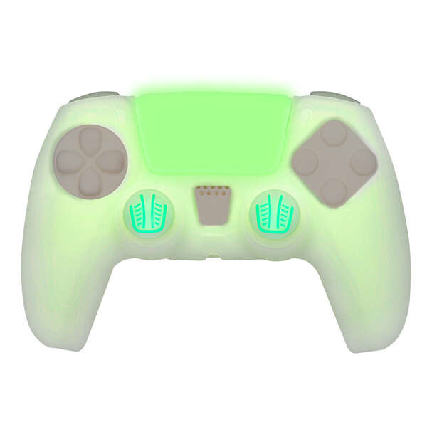 FR-TEC Funda de Silicona + Grips Protectores Custom Kit Glow in The Dark para PS5 - Grips Protectores - Mejora el Agarre - Stick