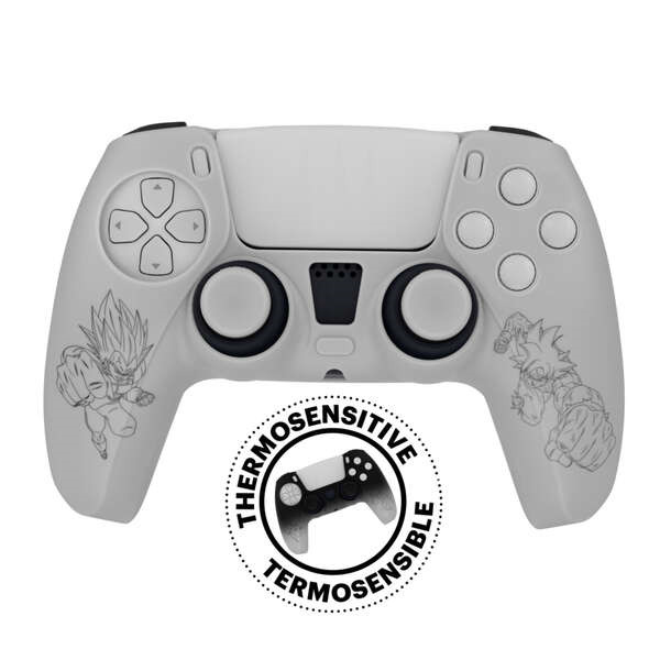 FR-TEC Funda de Silicona y Grips Dragon Ball Super Thermocromatic PS5 - Cambio de Color Progresivo - DiseÃ±o de Goku y Vegeta -