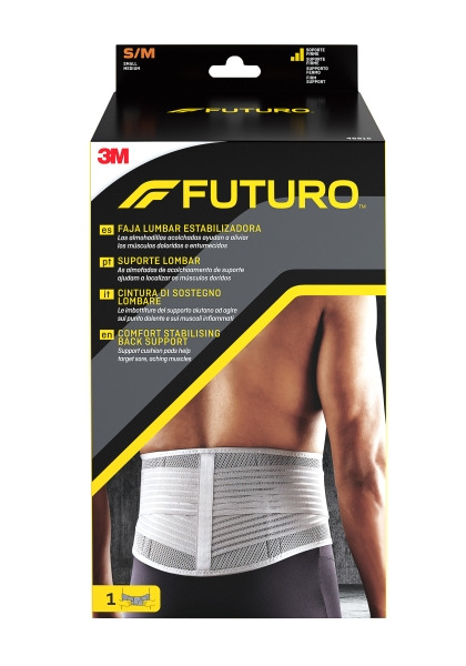 Futuro Faja Lumbar Estabilizadora - Talla S/M (73.6 - 99.1cm) - Transpirable - Color Gris