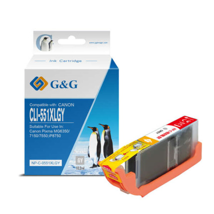 Compatible G&G Canon CLI551XL Gris Cartucho de Tinta Generico - Reemplaza 6447B001/6512B001