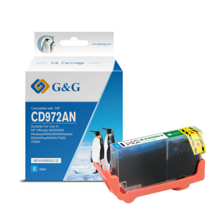 Compatible G&G HP 920XL Cyan Cartucho de Tinta Generico - Reemplaza CD972AE