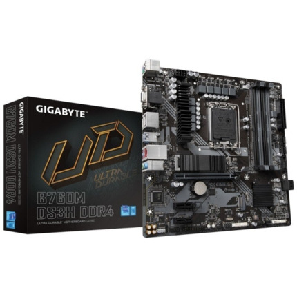 Gigabyte B760M DS3H Placa Base Intel LGA1700 4x DDR4 - M.2, SATA, PCIe4.0, HDMI, Displayport, USB 3.2, USB-C - MicroATX