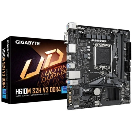 Gigabyte H610M S2H V3 Placa Base Intel1700 2x DDR4 - M.2, SATA, PCIe4.0 - HDMI, DisplayPort, VGA, RJ-45, USB 3.2 - MicroATX