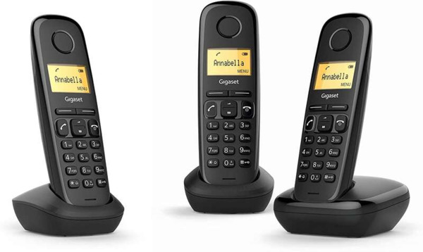 Gigaset A170 Trio Telefono Inalambrico Dect + 2 Supletorios - Identificador de Llamadas - Bloqueo de Teclado - Control de Volume