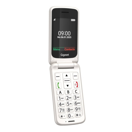 Gigaset GL595 Telefono Movil para Mayores Pantalla 2.8" -Tipo Concha - IP44 - Base de Carga - Color Blanco
