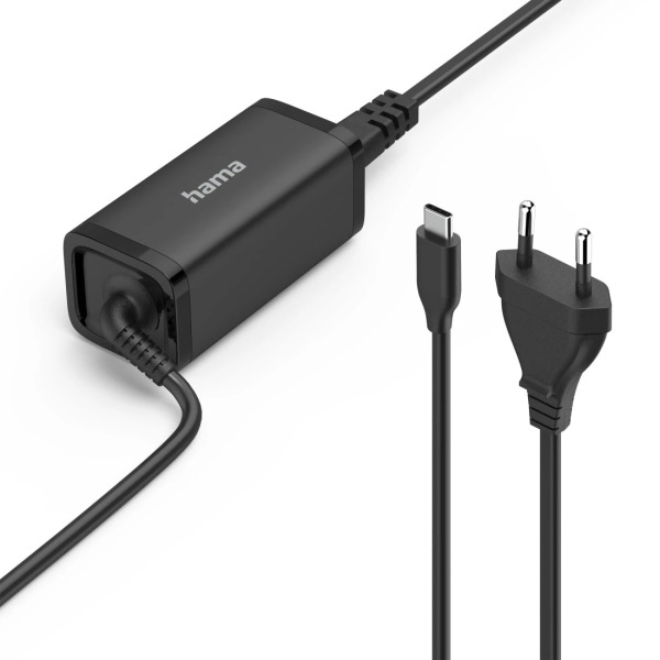 Hama Essential Fuente de Alimentacion Universal para Portatil - Potencia 45W - Voltaje 5-20V - Cable de Entrada 1.2m - Cable de