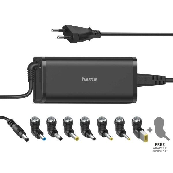 Hama Essential Fuente de Alimentacion Universal para Portatil - Potencia 90W - Voltaje 15-19V - Cable de Entrada 1.2m - Cable de