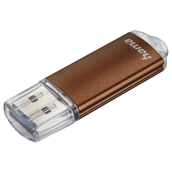 Hama Laeta Memoria Pendrive USB 3.0 con Tapa - 64GB de Capacidad - 70Mb/s de Transferencia - Cuerpo Metalico - Color Marron