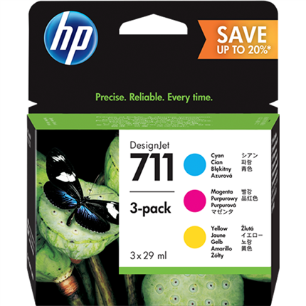 HP 711 - P2V32A multipack cian magenta amarillo original