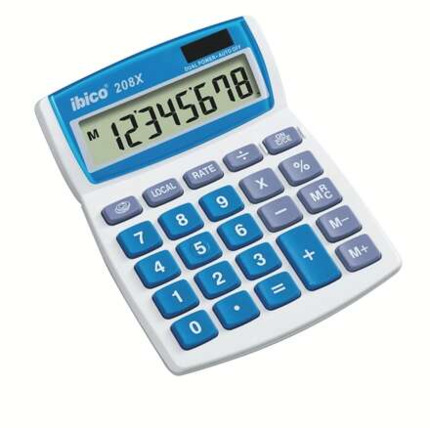 Ibico 208X Calculadora de Escritorio - Teclas Grandes - LCD de 8 dÃgitos - Funcion de Prorroga