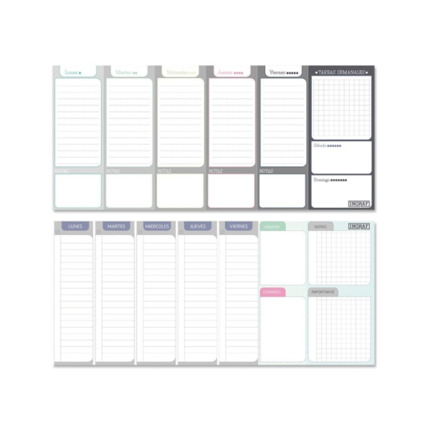 Ingraf Planificador Semanal Encolado - Medidas 29x13cm