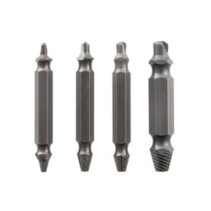 Innovagoods Brocas para Extraer Tornillos - Acero Templado Endurecido - 4 Piezas - Universal - Color Gris
