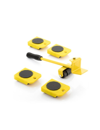 Innovagoods HeavEasy Herramienta de Elevacion y Transporte de Cargas hasta 200kg - Ruedas 360Âº - Mango Antideslizante - Multifuncion - Incluye Instrucciones - 35x9x10cm - Color Amarillo