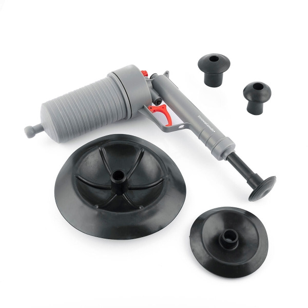 Innovagoods KlinGun Pistola Desatascadora Universal de Aire Comprimido - Incluye 4 Adaptadores - Material Resistente - Uso Ecolo