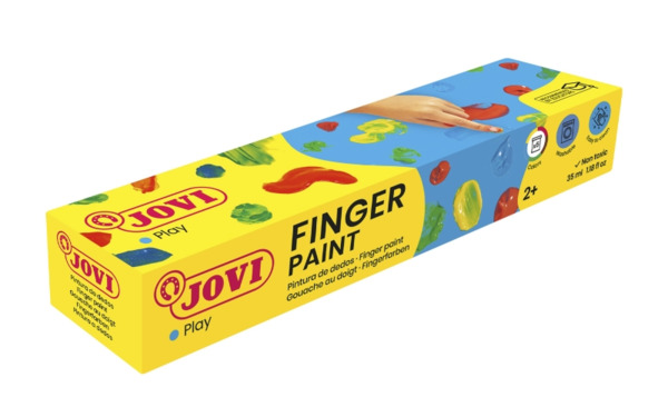 Jovi Finger Paint Estuche de 5 Botes 35ml Pintura de Dedos - Ingredientes Naturales - Mezclables - Textura Gelatinosa - Lavable