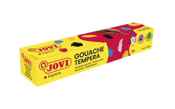 Jovi Gouache Estuche de 5 Botes de Tempera Escolar 35ml - Mezclables - para Papel, Cartulina, Madera, Tela, Pasta de Modelar y F