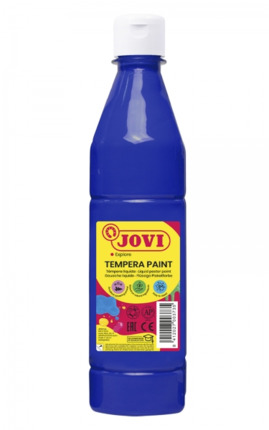 Jovi Tempera Paint Tempera Liquida 500ml - Base Agua - Lista para Usar - Alto Poder Cubriente - Secado Rapido - Excelente Fluidez - Adherencia en Multiples Superficies - Color Azul Oscuro