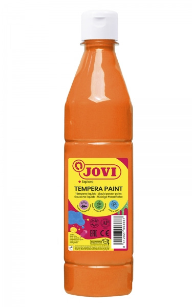 Jovi Tempera Paint Tempera Liquida 500ml - Base Agua - Lista para Usar - Alto Poder Cubriente - Secado Rapido - Excelente Fluide