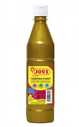Jovi Tempera Paint Tempera Liquida 500ml - Base Agua - Lista para Usar - Alto Poder Cubriente - Secado Rapido - Excelente Fluidez - Adherencia en Multiples Superficies - Color Oro