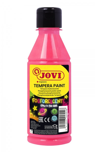 Jovi Tempera Paint Tempera Liquida Fosforescente 250ml - Brilla en la Oscuridad - Secado Rapido - Excelente Rendimiento - Facil